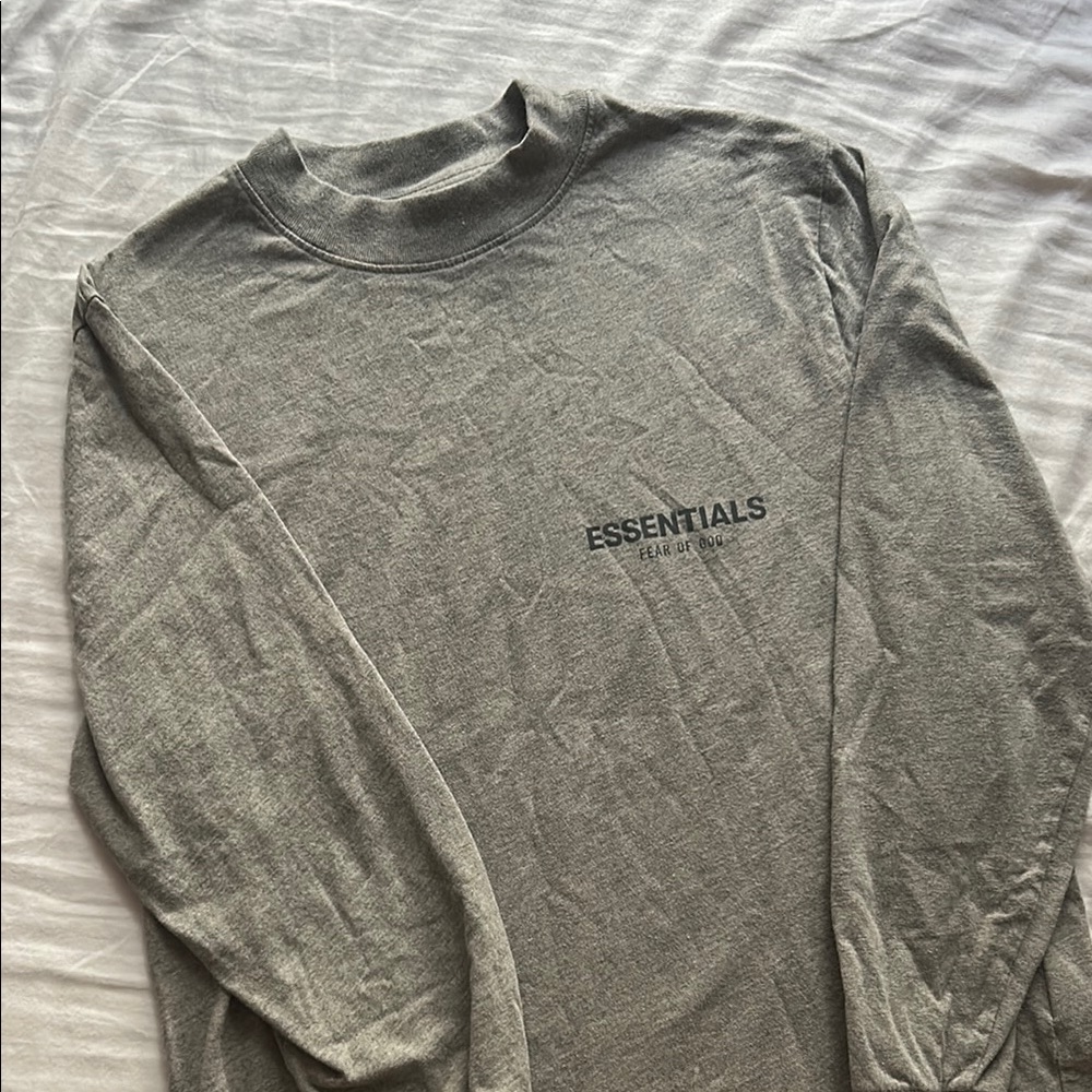Essentials Gray Long Sleeve Mock Neck